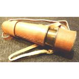 Leather cased brass telescope