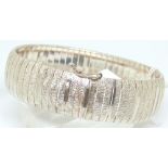 Sterling silver flex bangle, English hallmarks,