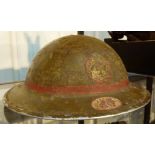 WWII NFS National Fire Service helmet with original leather liner