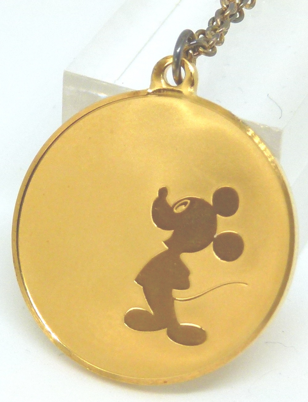 Official Mickey Mouse Walt Disney gold plated sterling silver pendant and chain with certificate