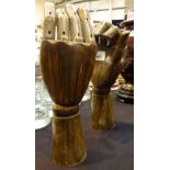 Pair of wooden movable hands