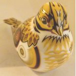 Royal Crown Derby yellowhammer paperweight with silver button