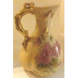 Royal Worcester blush ivory floral ewer,