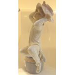 Lladro girl on a stool