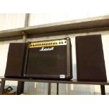 Marshall Guitar amplifier and two speakers