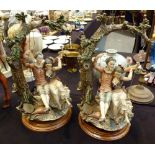 Pair of large Capodimonte figures,