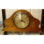 Edwardian inlaid mantle clock,