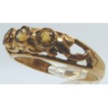 9ct yellow gold citrine set ring, 2.