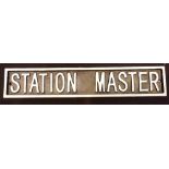 Cast iron Station Master sign,