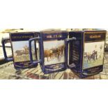 1989, 1990 and 1991 Seagram Grand National water jugs,