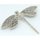 Silver dragonfly brooch