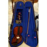 Stentor violin with case and music stand