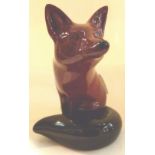 Royal Doulton flambe seated fox,