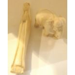 Two pieces of antique ivory,