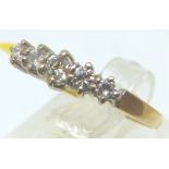 18ct gold diamond five stone ring, approximately 0.