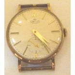 Boxed Smiths deluxe 9ct gold wristwatch with paperwork and presentation inscription for 1961