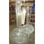 Pair of sherry decanters in cut glass,