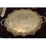 Large silver plate tray,