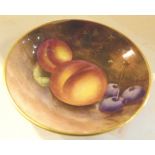 Royal Worcester Fallen Fruits pin dish, signed, D: 7.