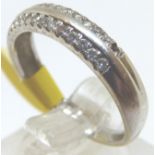 9ct white gold 2 row diamond half eternity ring