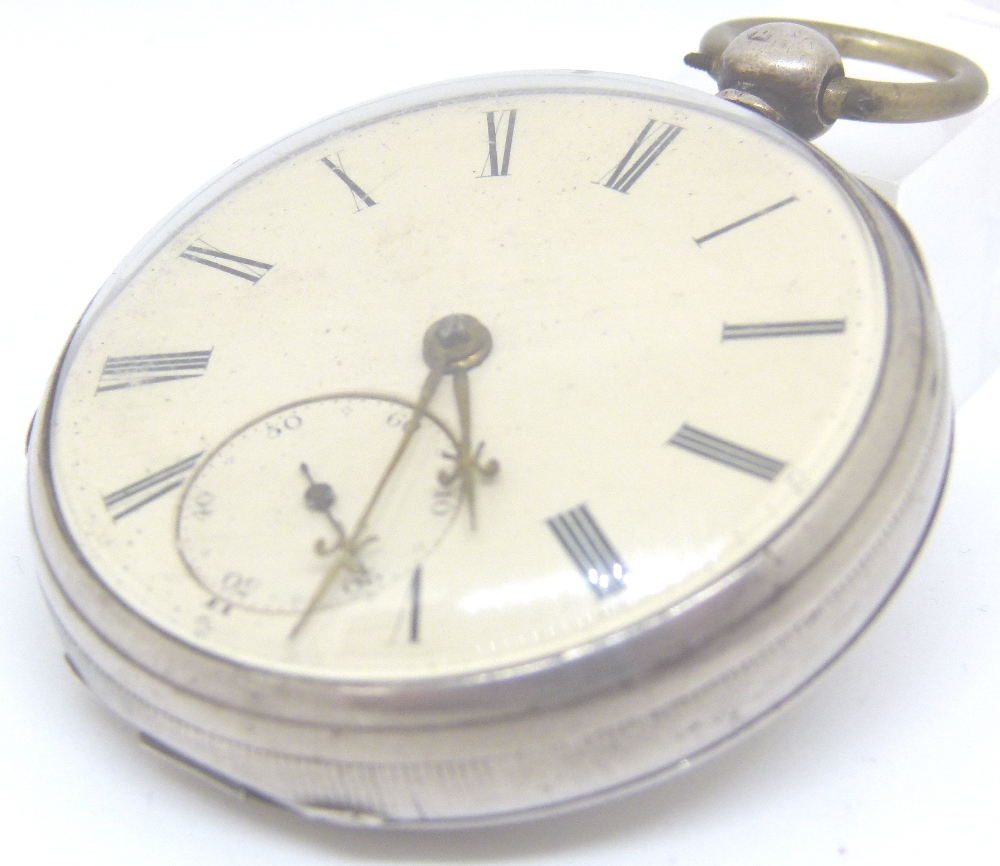 Hallmarked silver open face, key wind fusee movement pocket watch by Dundee Maker,