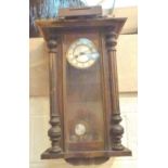 Mahogany cased Vienna wall clock with continental movement and dial