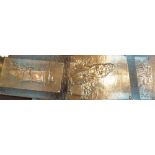 Three Arts and Crafts style copper plaques,