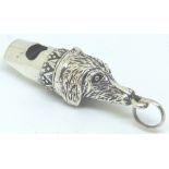 Silver dogs head whistle