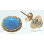 9ct gold turquoise studs