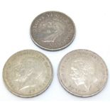 Two George V 1935 crowns and a George VI 1937 example