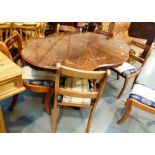 Italian dining table and six chairs