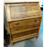 Oak bureau with fitted interior supplied by Sharples of Waterloo,