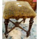 Mahogany Victorian upholstered stool