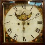 Flame mahogany cased 8 day longcase clock with rolling moon,