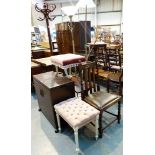 Mixed items including coat stand,