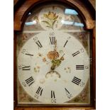 Longcase clock with painted face,