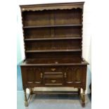 1920s oak dresser with plate rack