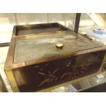 Oriental tea caddy with later copper top