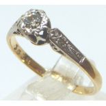 18ct gold and platinum diamond ring