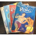 Five vintage The Ring boxing magazines 1