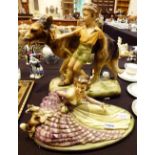 Two painted plaster figurines tallest 41 cm