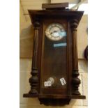 Mahogany cased Vienna wall clock with continental movement and dial