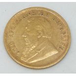 1895 South African gold half pond coin