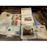 Tray of Chinese first day issue postage stamps