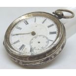 Continental 935 silver open face key wind pocketwatch,