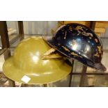 Two WWII tin helmets,