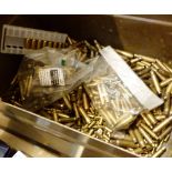 Military ammunition box of brass cartridge cases