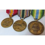 Group of 3 USA Army medals on bar