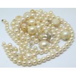 Collection of mixed pearls including freshwater