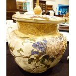 Victorian Doulton Burslem lidded pot - small chip to base CONDITION REPORT: